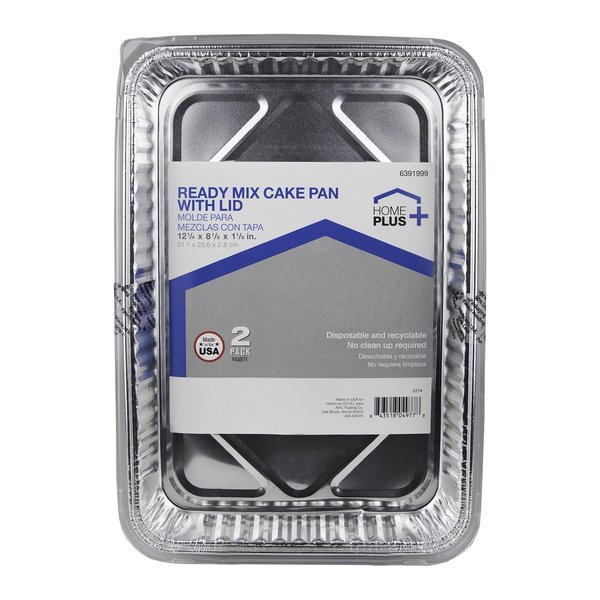 Home Plus Durable Foil 8-1/8 in. W X 12-1/4 in. L Cake Pan Silver , 2PK D19020